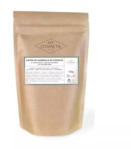 Marseiller Seifenspäne Ecocert Ecodetergent - Garantierte französische Herkunft - MY COSMETIK - 750 g im Kraftbeutel