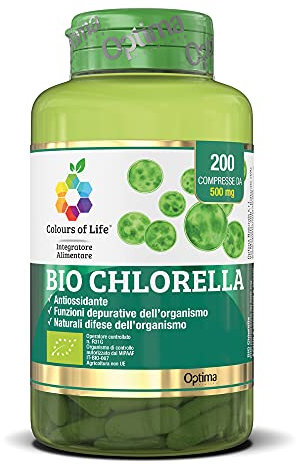 Colours Of Life Colours of Life Bio Chlorella - Integratore di Chlorella da Agricoltura Biologica 200 compresse - 100 g