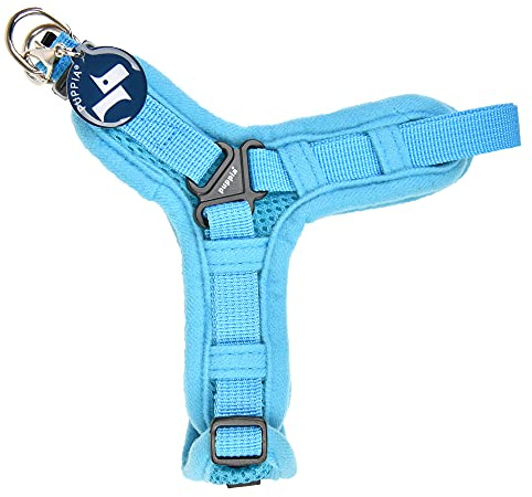 Puppia Weiches Hundegeschirr für kleine und mittelgroße Hunde - X Style Air Mesh, PAVA-HX1917-SB-M, himmelblau, M