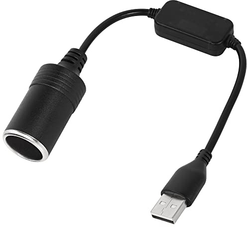 CERRXIAN USB-A-Stecker auf 12 V Auto-Zigarettenanzünder-Buchse, Spannungs-Step-Up-Konverter-Kabel für Fahr-Recorder, elektronischer Hund