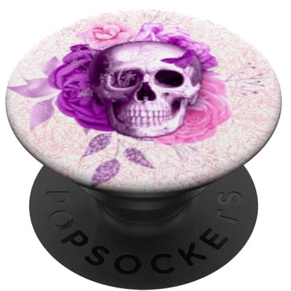 Handygriff / Handygriff, Motiv: Schmetterling / Rose / Totenkopf, Violett / Pink PopSockets Klebender PopGrip