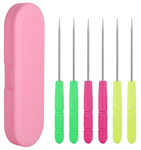 6Pcs Cookie Scribe Tool Sugar Stir Needle Stored in Plastic Box Colorful Cookie Decorating Tools Cookie Decorating Supplies for Royal Icing for Baking Lovers