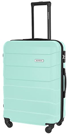 BARRENS Reisekoffer Mittelgroß Koffer Trolleys Hartschalenkoffer ABS Material Handgepäck für Flugzeug mit 4 Rollen Spinnerräder Rollkoffer Gepäck Suitcase Groß Mittel Leicht 66x46x26 cm 60 L (Minze)