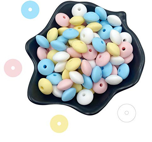 Abalorios de Silicona para Abaco y Platillo - 12mm, 50pc - Lenteja para Bisutería
