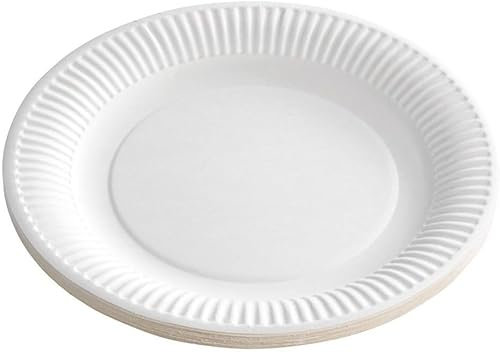 Gastro-Bedarf-Gutheil 100 Weiße runde einweg Pappteller 23cm Beschichtet