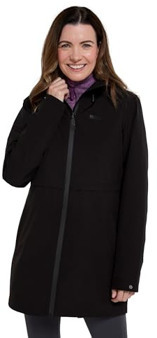 Mountain Warehouse Veste imperméable Hilltop Womens - Légère - Idéale pour Le Printemps par Temps Humide, la Marche, Le Plein air et Le Camping Noir 42