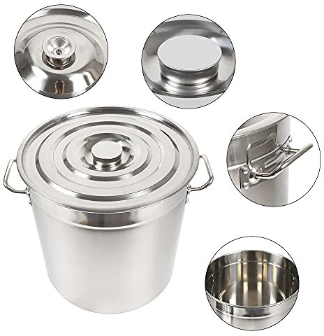 Olla de 70 l, olla de acero inoxidable con tapa, ollas de sopa de gran capacidad, cacerola de camping, olla para pasta, fácil de limpiar, un imprescindible en la cocina.