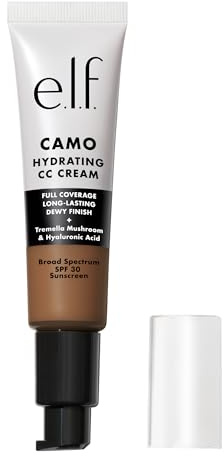e.l.f. Hydrating Camo CC Cream, Colour Correcting Full Coverage Foundation For A Dewy Finish With SPF 30, Vegan & Cruelty-Free, Deep 500W