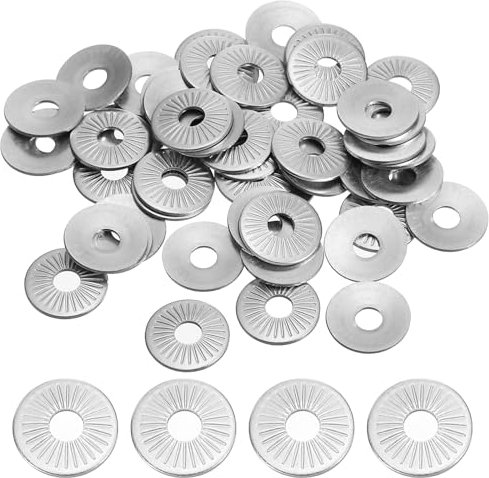 PATIKIL 304 Edelstahl Belleville Federscheiben, 200er Packung M3x10mm Flache Dichtung Konische Gerändelte Metrische Unterlegscheibe für Automobilindustrie und Bauwesen