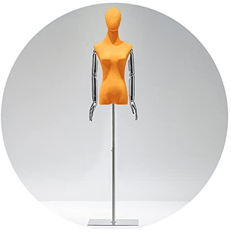 VNNHGB Torsokörper Einer weiblichen Schaufensterpuppe, 135–210 cm, höhenverstellbar, Kleiderständer, Schneiderpuppe mit beschichtetem Arm und Kopf, 6 Farben