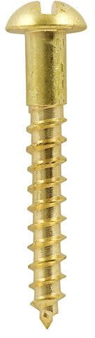 Solid Brass Slotted Round Head Wood Screws, 2mm - 4mm, #2, #3, #4, #6, #8 (Pack of 20, 50, 100, 200) (20, 4x25 (8x1))