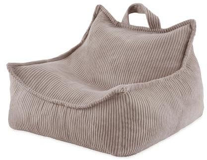 MISIOO Sitzsack Kinder – Großer Sitzsack – Big Bag für Kinder – Cord-Material – 77x67x50 cm – Waschbarer Stoff – Griff für einfaches Tragen – Stabile und weiche Konstruktion – Premium-Qualität