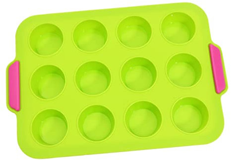 PHENOFICE Molde De Silicona Para Tartas De y Muffins Cavidades Fácil De Limpiar Para Hornear Casa Verde