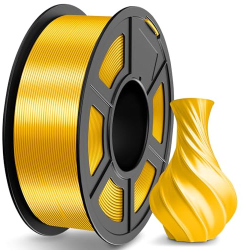 TECBEARS PLA Silk Filament 1.75mm Gold 1KG, Shiny Silk PLA 3D Drucker Filament, mit Seidenglattes Finish, Gute Farbwiedergabe, Maßgenauigkeit +/- 0.02, 1 Spulen, 1kg pro Spule Silk PLA Gold