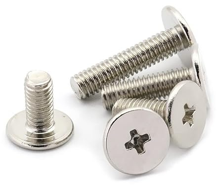 Voirrow 100/1000 Stück M1.6 Flachkopf Maschinenschraube Flachkopfschrauben Stahl vernickelt(100pcs,M1.6x3 D2.4x0.5)