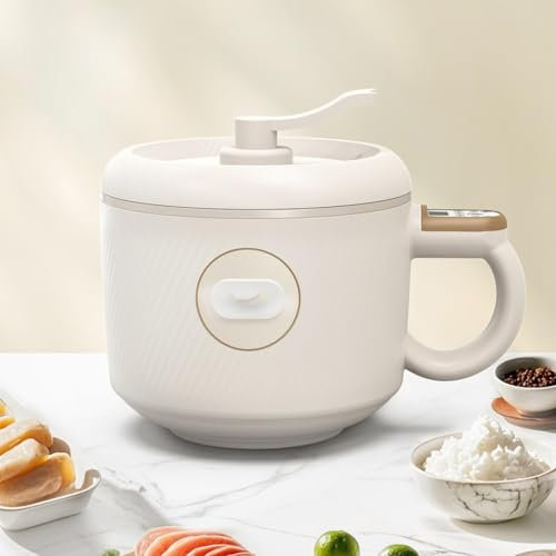 THEGA Olla Arrocera Pequeña De 1,2 L - Mini Olla Arrocera De 2 Tazas, Pequeña Olla Arrocera Eléctrica Extraíble para 1-2 Personas, 6 Modos De Olla Arrocera para Arroz Blanco, Arroz Integral, Guiso