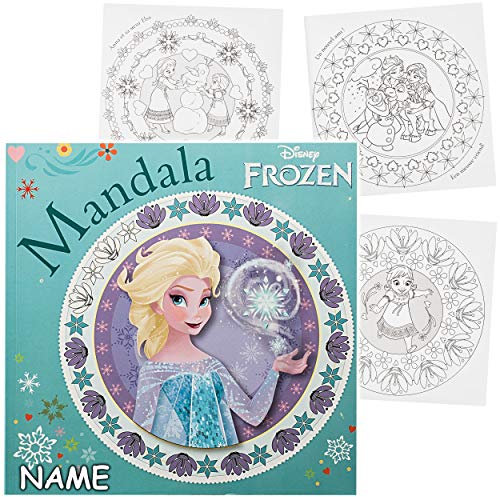 alles-meine.de GmbH großes Malbuch - Mandala - quadratisch - inkl. Name - die Eiskönigin - Frozen - Mädchen - Dickes Kindermalbuch - 24 Seiten - für Stifte & Wassermalfarben - Ba..