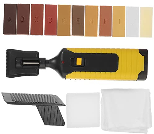 Floor Repair Kit with 11 Wax Blocks for Laminate Flooring Scratch Removal | Vinyl Plank Use, Abs Built-in Heater, Rebuild Damaged Areas, Kitchen Surfaces and Door Marks