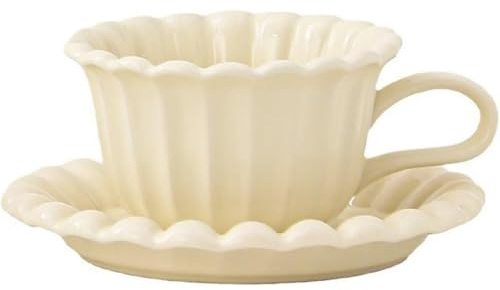 Huiyiwert Taza de café de porcelana con platillo de 250 ml, bonita taza de tarde, taza de espresso, taza de desayuno, taza de capuchino, regalo para cumpleaños, Navidad, Año Nuevo, Día de San Valentín
