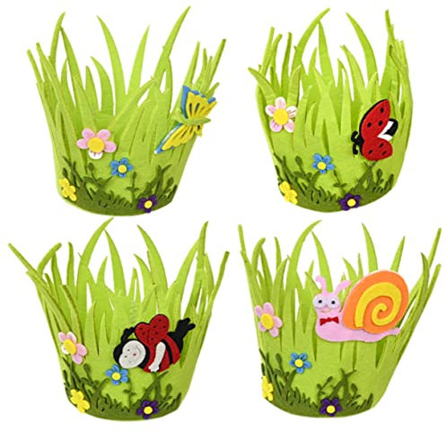 Cabilock Canasta De Pascua 4pcs Decoración No Tejida Cesta Para Huevos Decorativos