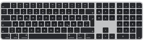 Apple Magic Keyboard mit Numeric Keypad (QWERTZ Deutsch) Space Grau (Generalüberholt)