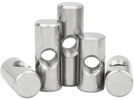 Dadi a barilotto, dado scanalato, 10 pezzi bulloni a barilotto perno a croce con scanalatura for letto o sedia foro orizzontale dado M6 M8 L=11mm-17mm(OD10 M6x18(5PCS))