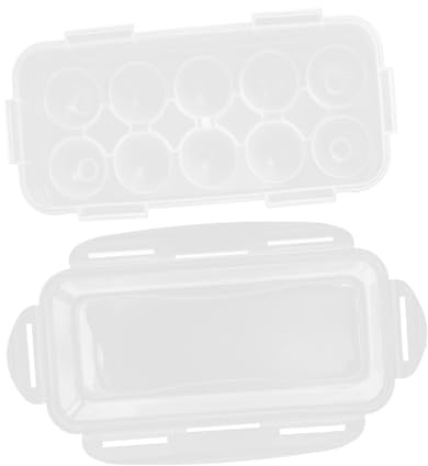 UTHCLO Refrigerator Egg Storage Box 10-grid Household Egg Holder with Lid Portable for Kitchen and Camping Use