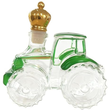 Kixolazr Botella de whisky – Contenedor de vidrio de 300 ml para tractor, botellas de vino vacías, contenedor de whisky, para decoración del hogar, vino bourbon, vodka, brandy, hogar, oficina, bar