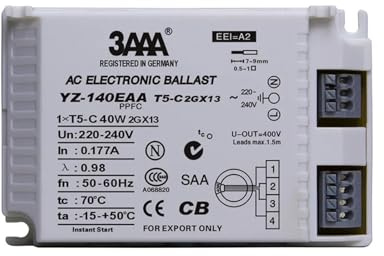 SXPXP Balasto electrónico for lámpara Fluorescente YZ-140EAA de 40 W CA 220-240 V for Reactor estándar Anillo T5