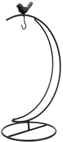 TOVINANNA Moon Shaped Iron Flowerpot Stand with Hanging Hook for Glass Terrarium and Succulent Display Chic Home for Office and Wedding Decorations