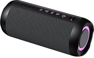 taopodo Portable Bluetooth Speaker with 25W Stereo Sound, 24H Playtime, 3 EQ Mode & 8 RGB lights Wireless Speaker, IPX7 Waterproof, TWS Wireless Pairing, Outdoor Speaker for Home and Hiking