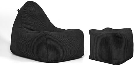 Nadimaideal Sitzsack 2 in1 Funktionen für Kinder, Teenager & Erwachsene | Indoor & Outdoor | Gaming Sitzsack -Komfortabler Beanbag | Füllung EPS Perlen (Sand, Königessitzsack XXL Mit Hocker)