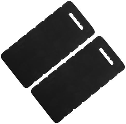 Angoily 2 Stück Kniekissen Gartenarbeit Knieschoner Kniepolster Eva 45x21x2,5cm Schwarz Garten Knieschutz für Haus Werkstatt Bodenübungen Yoga