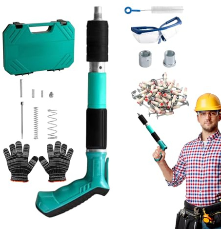Mini Nagelpistole Aus Stahl Grün, Beton-nagelpistolen-setmit 100 Stück Rund Nagel, Für Ziegelwände, Betonwände, Kabelkanäle Aus Aluminiumlegierungen Und Dicke Holzbretter 36 X 27cm