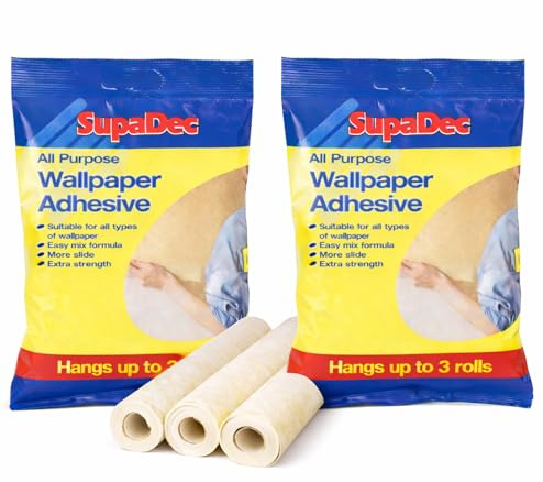All Purpose Wallpaper Adhesive – 2 Pack | Wallpaper Paste Covering Up to 6 Rolls | Mixes in Seconds, Strong Hold for Interior Decorating