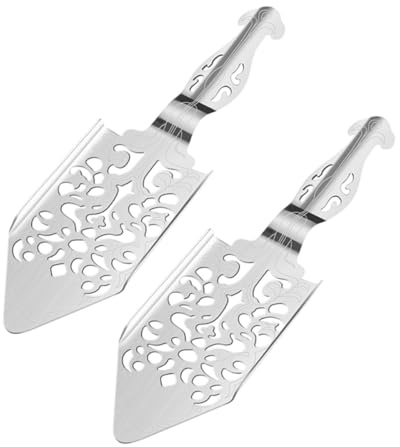 JECOMPRIS Cuchara de Absenta de Acero Inoxidable 2 Piezas, Filtro Ahuecado para Azúcar, Práctica Cuchara para Preparar Absenta Hogar, Utensilio de Bar para Diluir y Servir