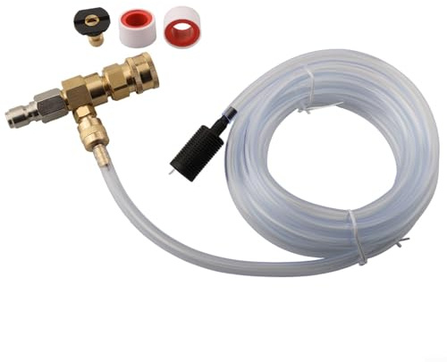 Shophubio Kit de limpiador de jabón de alta presión de acero inoxidable, inyector descendente de 4000 PSI con conexión rápida de 3/8 pulgadas F/M, compatible con 2-5 GPM para exteriores