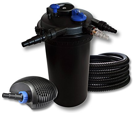SunSun Set per laghetti Filtro a pressione 30000l Chiarificatore UVC 18W Pompa da 40W Tubo 25m