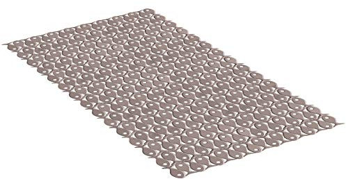TATAY Tappetino Antiscivolo da Doccia o Vasca, di PVC con Ventose, Resistente a muffe e microbi, antibatterico, Design Pesci, Tortora, Dimensione 72 x 36 cm