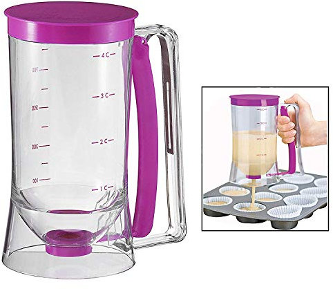 Gearmax® Distributeur de Pâte à Crêpes Capacité de 900ml Pratique pour Les Petits Gâteaux de Cuisson, Muffins, Crêpes, Beignets