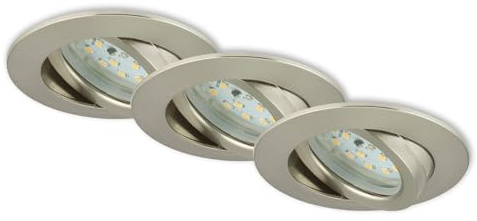 Briloner Leuchten LED Einbauleuchte, dimmbar, Einbaustrahler, LED Strahler, Spots, Deckenstrahler, Deckenspot, Lampen Wohnzimmer, LED Einbaustrahler 230v, Deckeneinbauleuchten, Einbaustrahler Set, schwenkbar, rund [Energieklasse A+]