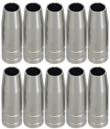 RIVERWELD MIG MAG Conical Gas Nozzle Shield Cups 145.0075 Copper Wall Thickness 1.2mm for 15AK MB15 CO2 Welding Torch Pack of 10