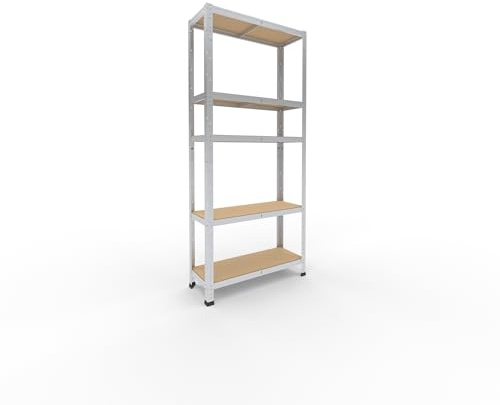 shelfplaza® 180x80x30cm Home Schwerlastregal verzinkt/Metallregal mit 5 Böden/Kellerregal Metall, Garagenregal, Werkstattregal oder Regal Lagerregal/Steckregal Metall mit 175kg Tragkraft