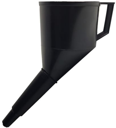 ANGLED FUEL FUNNEL FINE MESH FILTER PLASTIC PETROL DIESEL FUNNEL FOR OIL WATER FUEL IN BLACK