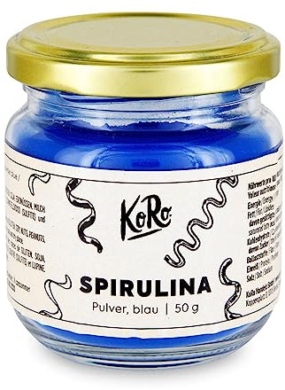 KoRo - Spirulina Pulver blau 50 g - Pulver aus der Süßwasser-Mikroalge Spirulina - Zum Färben von Smoothies oder Bowls