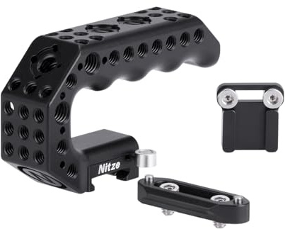 Nitze Mini Top Handle NATO, Kamera Obergriff mit NATO Clamp - PA28M-AK | Mit NATO-Schiene, Cold Shoe Adapter, Für Camera Rig, Kamerakäfig, Lil Stinger Handle Series