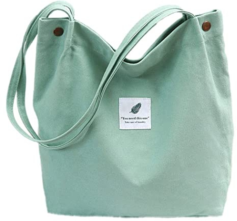 oukesin Bolso de Lona para Mujer Bolso de Hombro de Gran Capacidad Turismo Informal,Verde