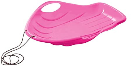 vom Pullach Hof Kinderschlitten Tellerrutscher Kunststoffschlitten Schneerutscher Winterspielgerät Kinder Spaß Schlitten (pink)