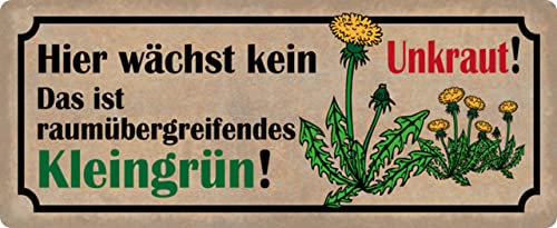 Metall Schild 27x10cm Hier wächst kein Unkraut Garten Sprüche Blechschild