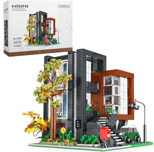 MISINI Klemmbausteine 10205 HEA-On-Jea Modern Villa Modell Bausatz, 3300 Teile groß MOC Modular Buildings, Street View House Bausatz für Geeignet für Erwachsene und Geschenke